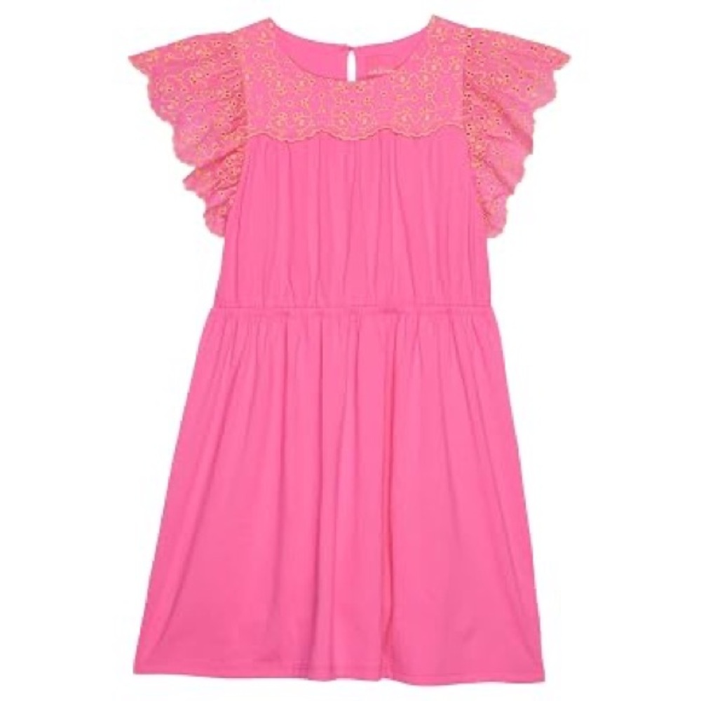 Lilly Pulitzer Girls Bright Pink Isle Evette Dress NWT Size M